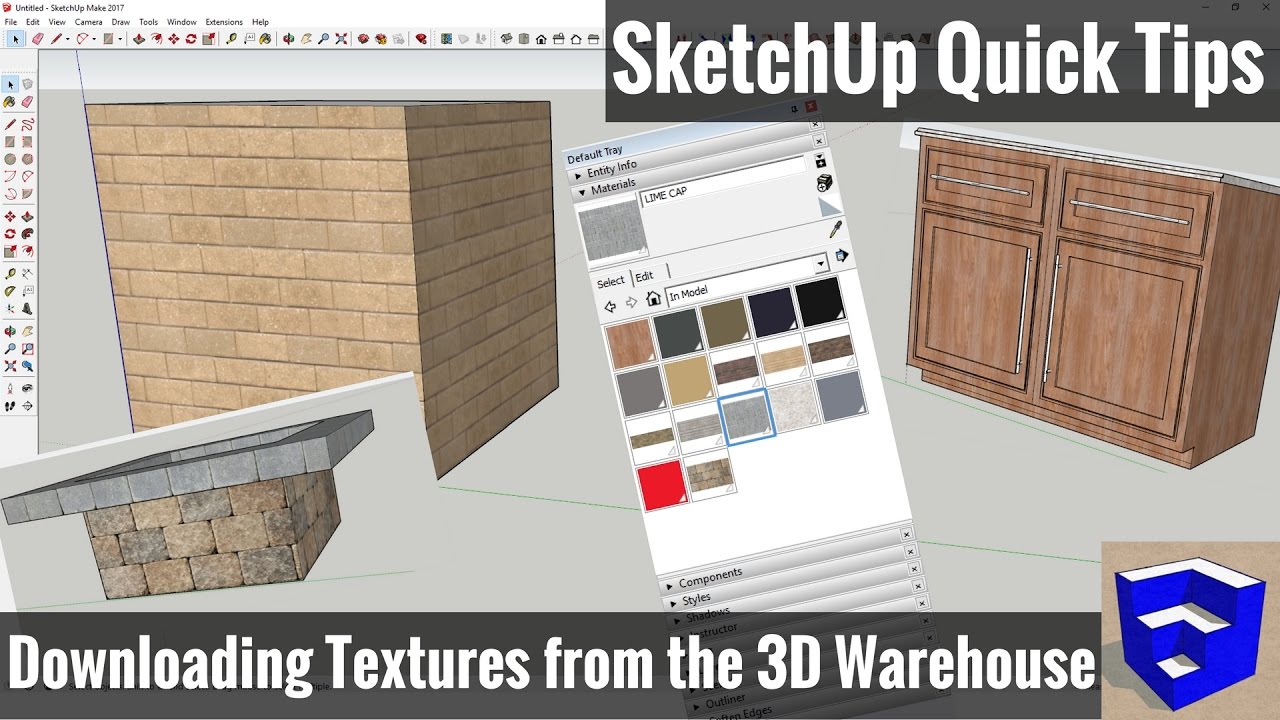 Importing 3D Warehouse Textures In SketchUp SketchUp Quick Tips