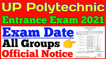 UP Polytechnic Exam Date 2021 || JEECUP Exam Date 2021 || UP Polytechnic Official Exam Date 2021