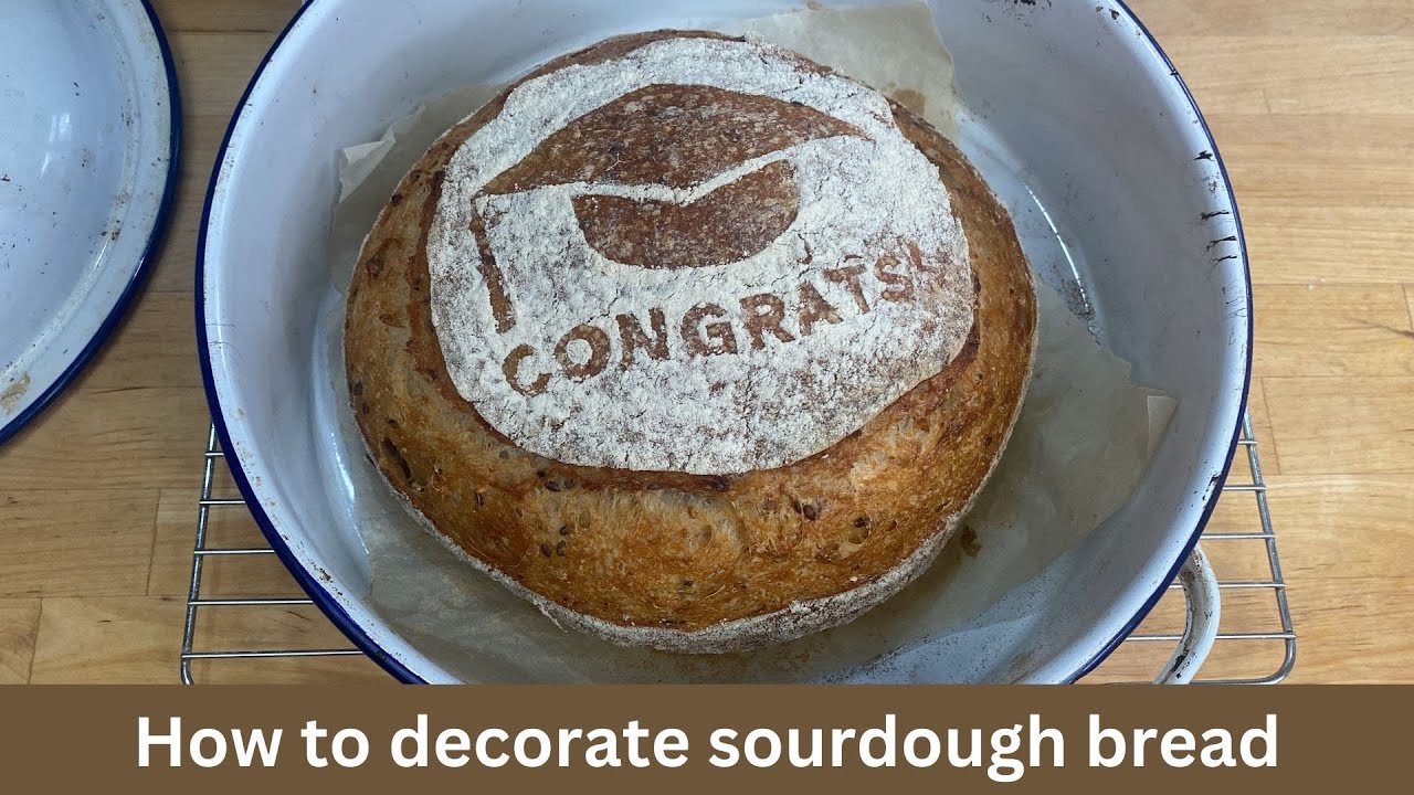 How to use stencils on sourdough bread : Graduation Gift Ideas : How to  make designs on bread 