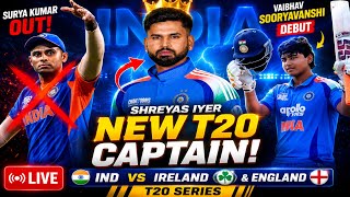 Sryas iyr new captain T20 Surya out vibhav Debu india squad #live #cricket #indiateam #indavsirlend