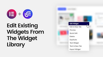 Edit Existing Widgets From The Widget Library