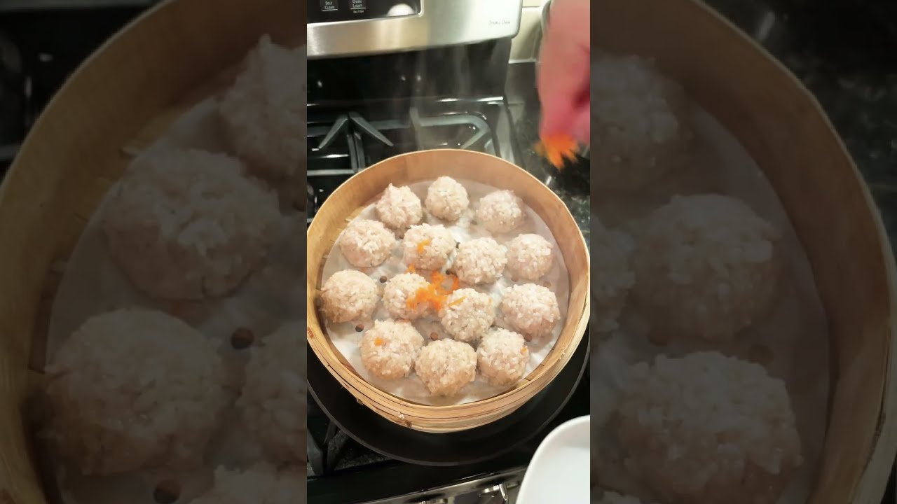 Steamed rice meatballs (pearl meatballs) #chinesenewyear  #meatballs  
