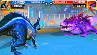 TSINTAOSAURUS 999 VS SALAMANDER 16 (JURASSIC WORLD).