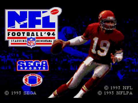 NFL Football '94 Starring Joe Montana intro + demo gameplay Sega Genesis / Mega Drive