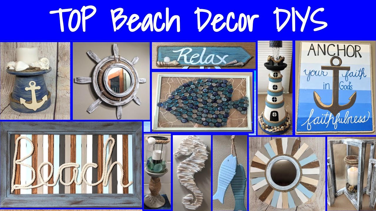 TOP BEACH HOME DECOR DIYS, DOLLAR TREE DIY, COASTAL DECOR