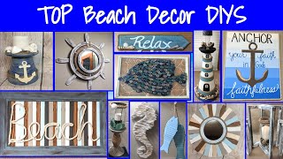 TOP BEACH HOME DECOR DIYS | DOLLAR TREE DIY | COASTAL DECOR | FARMHOUSE BEACH DECOR