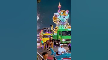 Tiger parade takbir keliling takbiran idul fitri megah  #viral #disney #idulfitri #takbiran #tiger