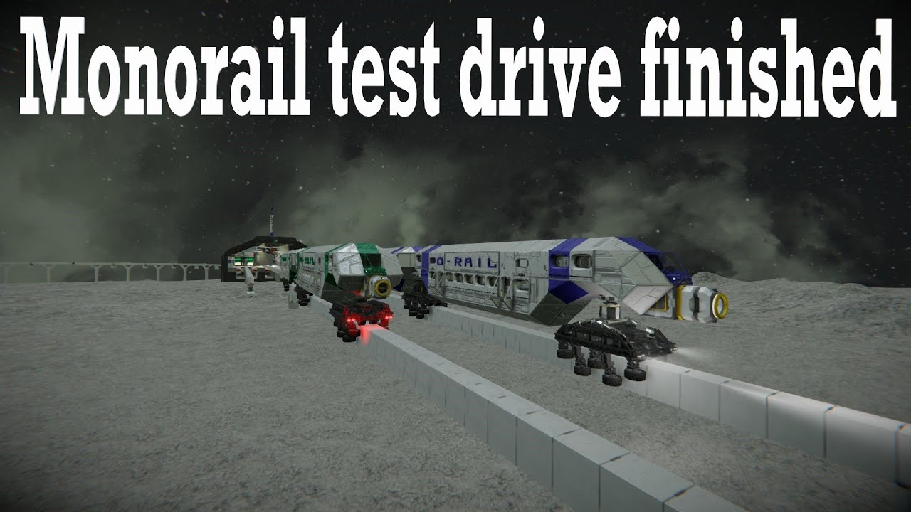 Space Engineers Monorail test drive on the moon EP 5 Finished - YouTube
