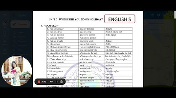 English 5 Unit 3 Where did you go on holiday?