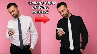 Change White Shirt To Black | Change Black Tie to White | #photoshoptriks screenshot 5
