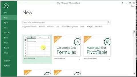 Getting started with excel, chapter 1.2 - The Backstage view