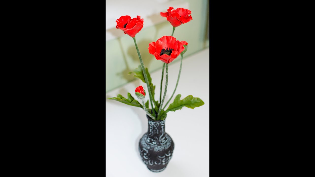 Мак из полимерной глины