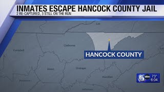 One inmate still at large after escape from Hancock County jail