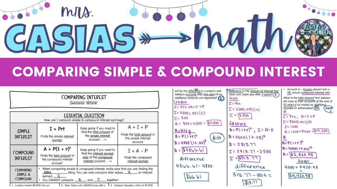 comparing simple and compound interest homework 2 answer key