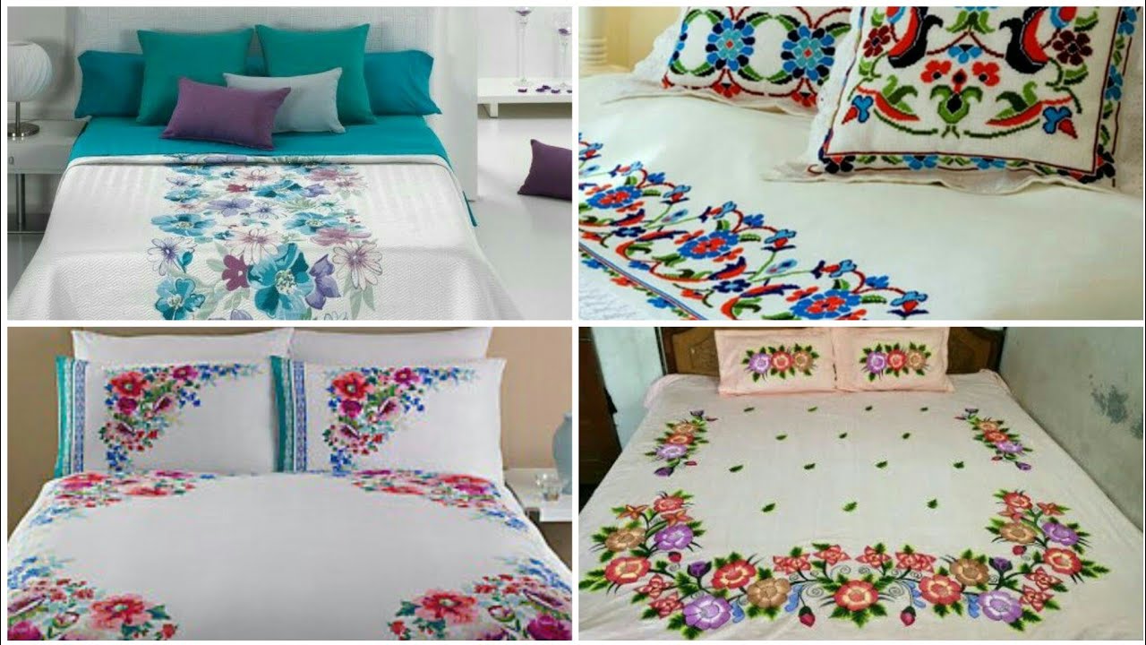 outstanding bed sheets hand embroidery design ideas YouTube