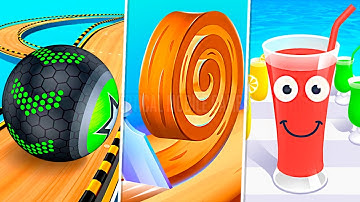 Going Balls vs Spiral Roll vs Juice Run - Fun Cute Race Games