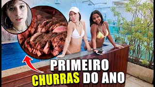 PRIMEIRO CHURRASCO E PISCINA DO ANO COM AMIGOS!