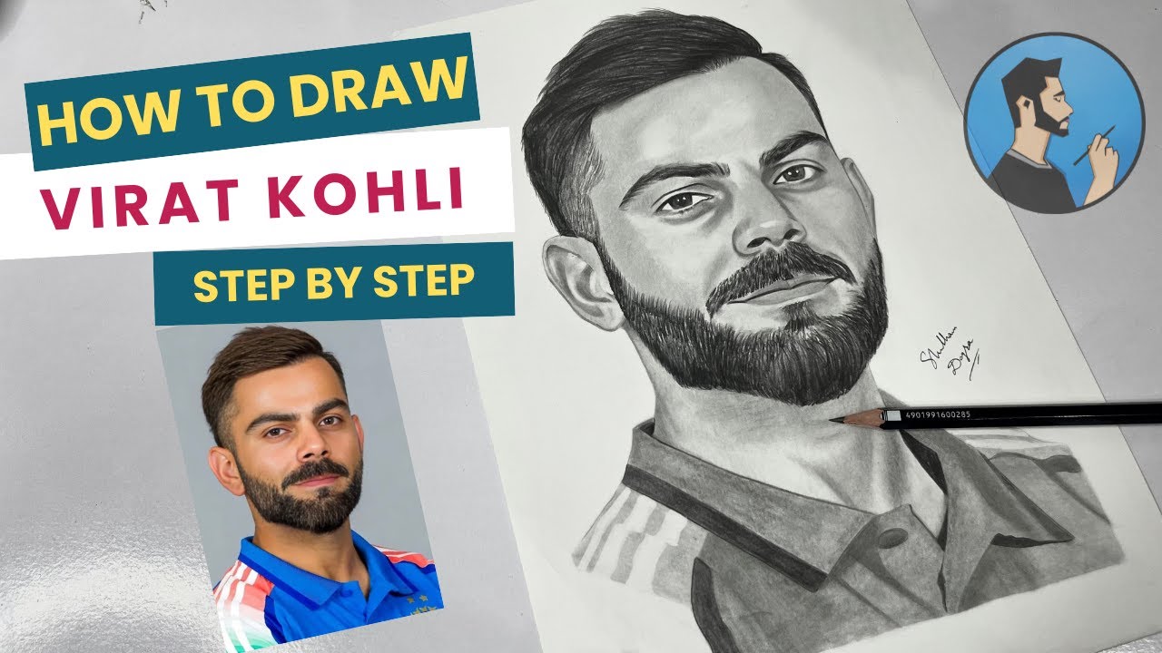 How to draw Virat Kohli Sketch Step by Step - Part 2 / Shading tutorial for beginners | 2025