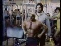 Tom platz at golds gym   posing with lou ferrigno