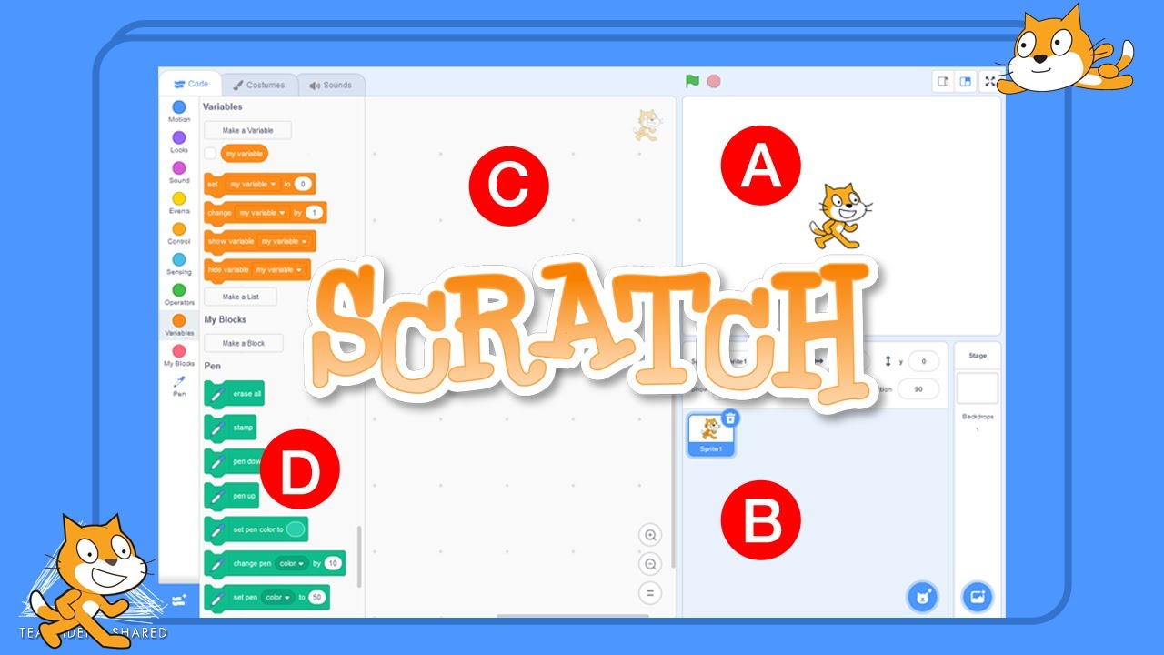 ส่วนประกอบ หน้าต่าง โปรแกรม  2022 New  รู้จักส่วนประกอบหน้าจอโปรแกรม Scratch | Scratch Coding EP.9