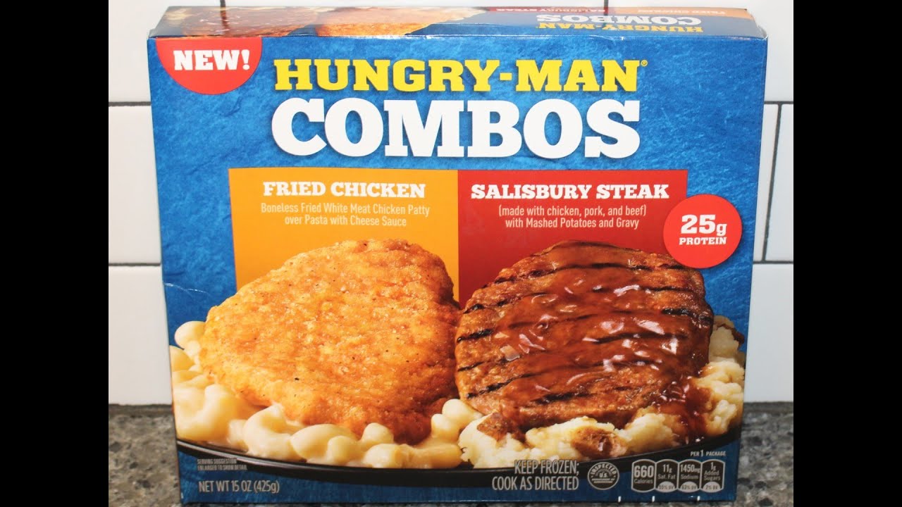 hungry-man-combos-fried-chicken-salisbury-steak-review-youtube