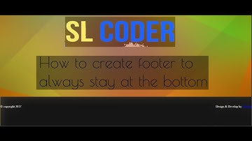How to create footer to website always in bottom