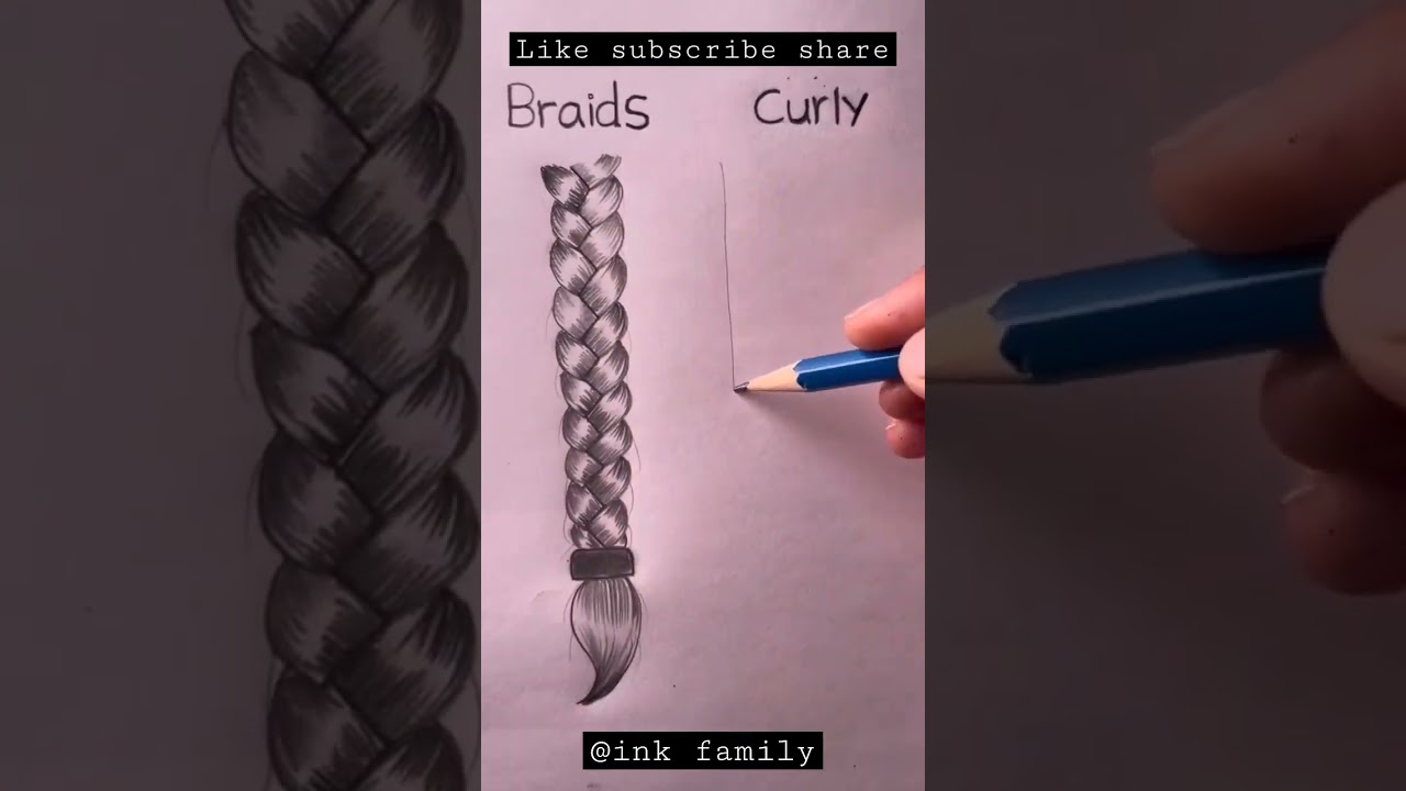 how to make braid and curls#braid#curl#draw#drawing#art#sketch