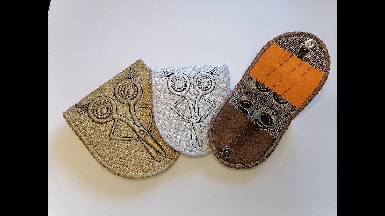 How to make scissors case Embroidery Designs, In The Hoop projects ITH