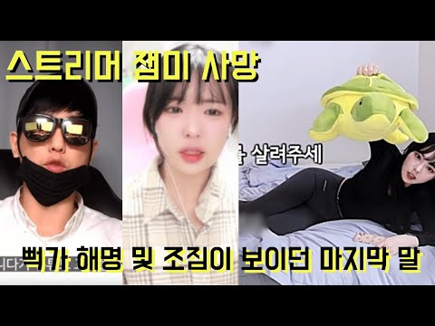 스트리머 잼미 사망, 뻑가 해명 및 조짐이 보이던 마지막 말     요즘 화제된 이슈유머와 댓글 모음 TOP20