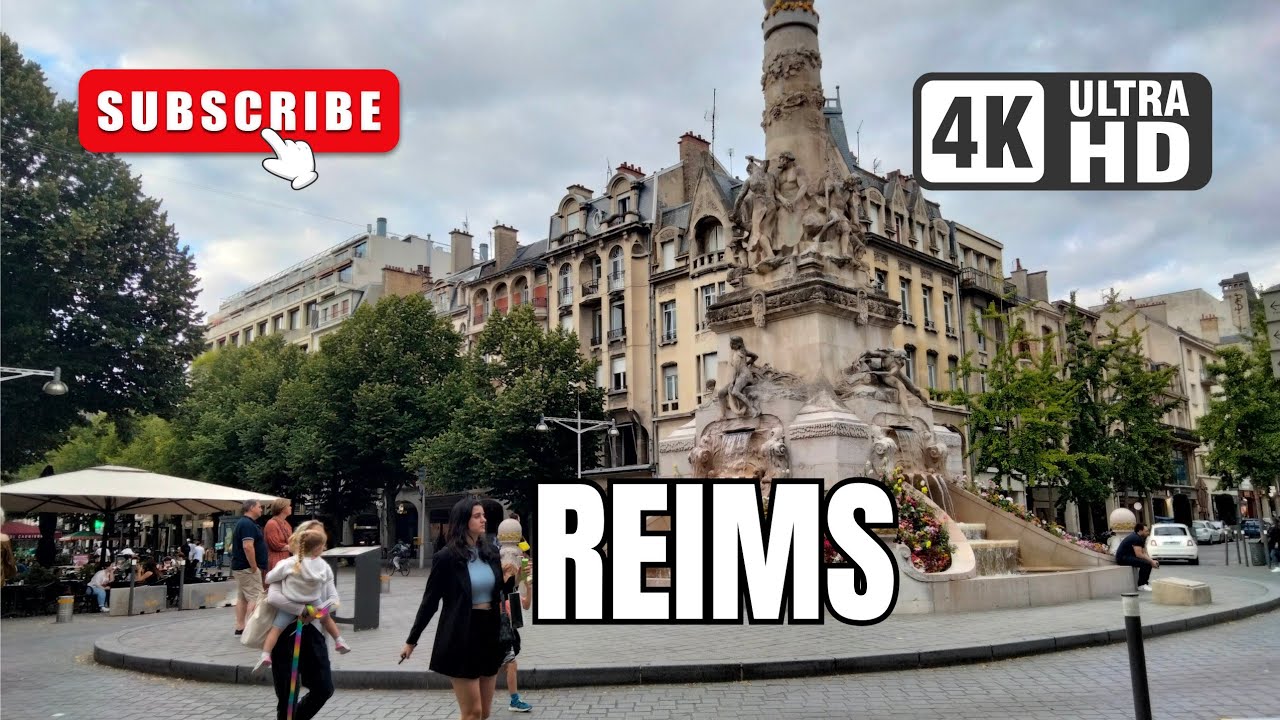Explore REIMS in FRANCE [4K] Walking Tour | جولة بمدينة غانس فرنسا