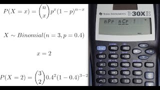 TI-30XIIS Factorial - Step By Step Calculation Explanation - Combination - Binomial Probability -8K