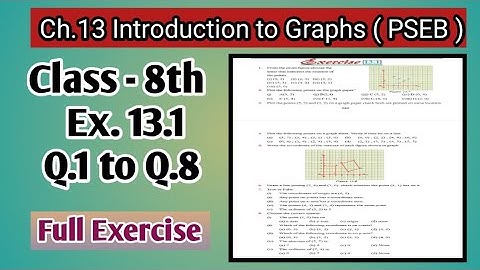 Q.1 to Q.8 | Class 8th | Ex. 13.1 | Ch-13 | Introduction to Graphs | Math | PSEB | Full Exercise |