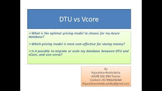 Comparing DTU and vCore: Determining the Best Pricing Model in Azure