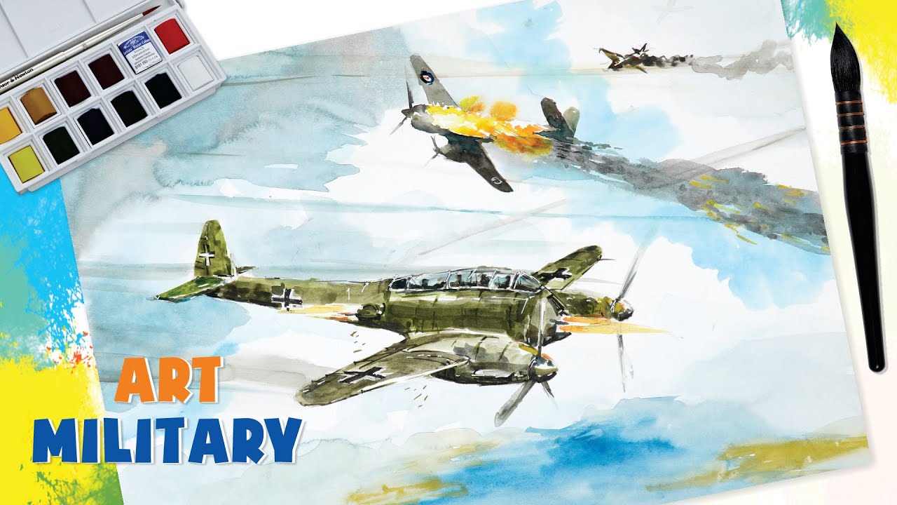 Military Art 4# 🎨 Junker Ju 88 - Fierce battle - WWII / Son ART