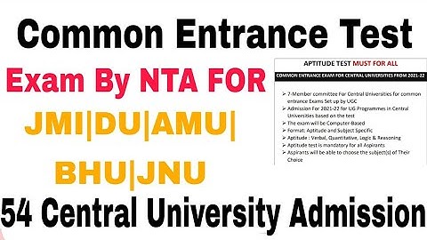 All central universities single admission test(cucet) 2021-22 || JMI/AMU/DU/BHU/JNU Admission