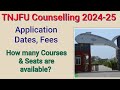 Tnjfu 202425 application  fees last date  no of seats availability  fisheries admission 2024