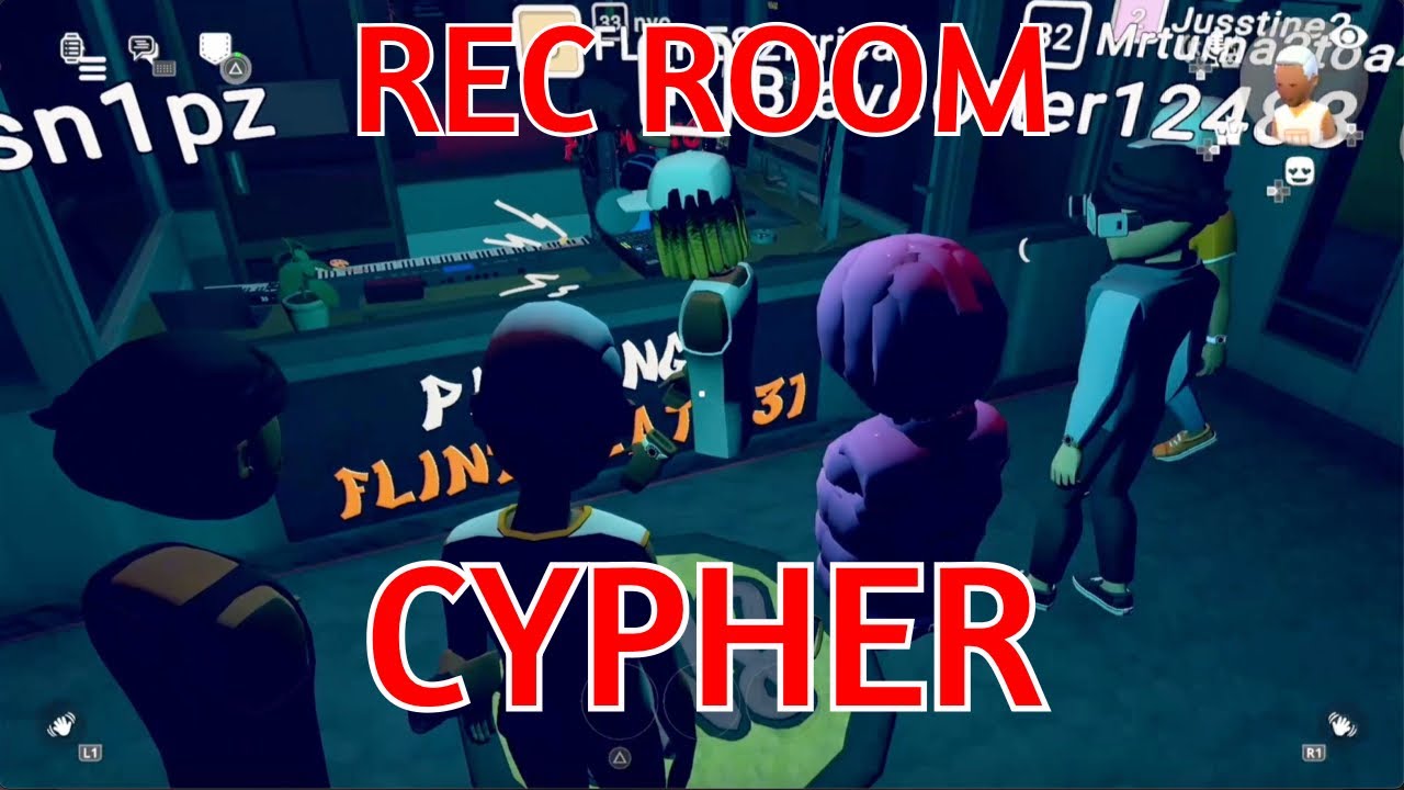 Chrisey finds a fire FREESTLYING group on Rec Room