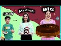 SMALL MEDIUM BIG CHALLENGE | Funny family eating challenge | Aayu and Pihu Show