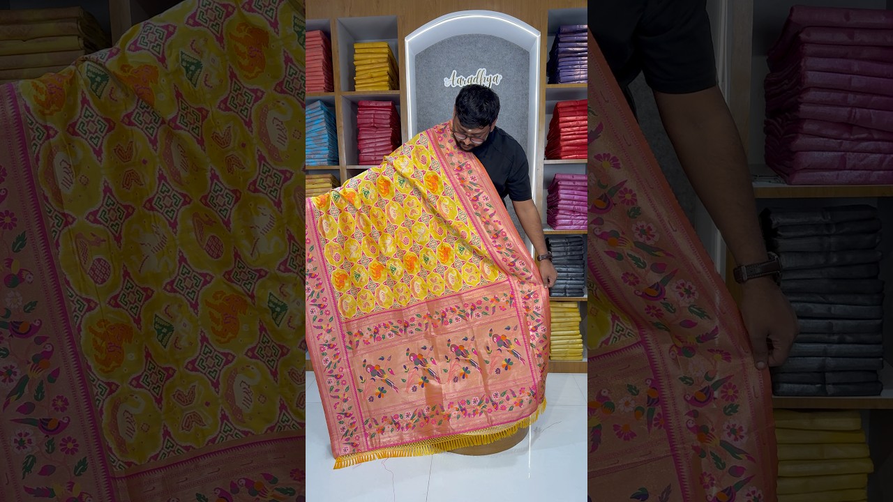 Designer Paithani Patola Sparrow Saree in Banarasi Soft Silk