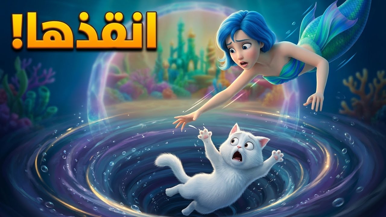القطة وقعت… والحورية لازم تنقذها! 🧜‍♀️🐱 | Mermaid Rescue Adventure ( فيلم كارتون عائلى قصير )