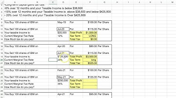 Investments Chapter 1 Excel Tax Calculation