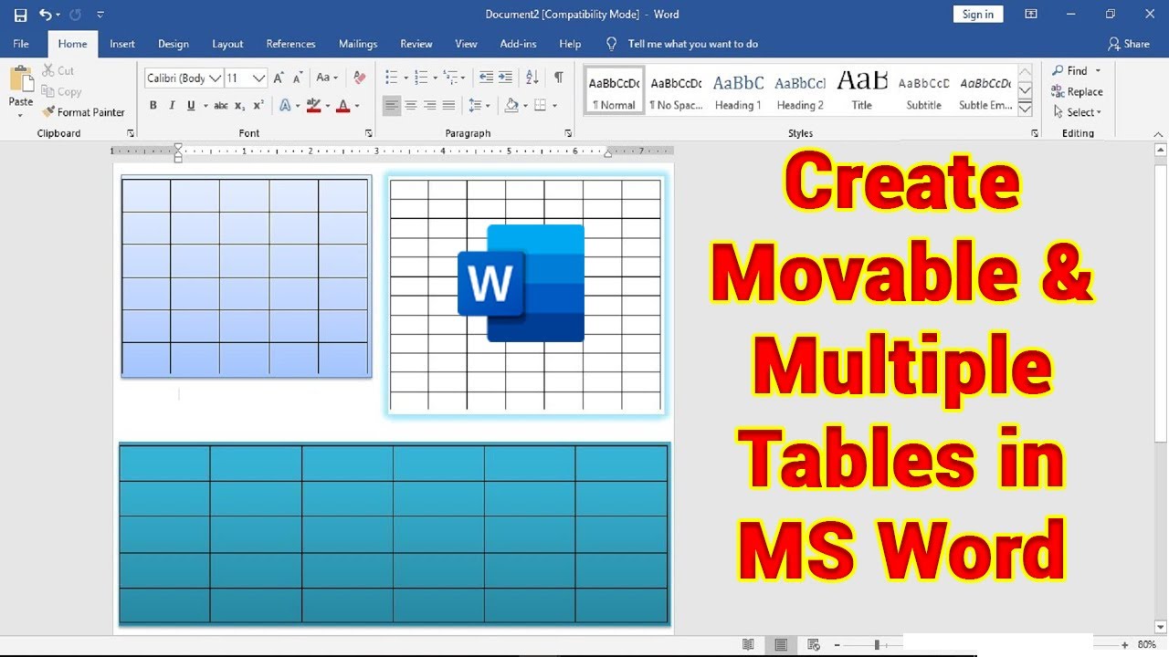 how-to-create-movable-and-multiple-tables-side-by-side-in-ms-word-insert-table-and-draw-table