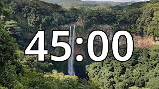 45 Minutes Timer with Waterfall Sounds for Relaxation