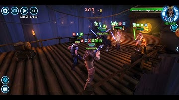 [3v3] Dash/Vandor/Nest (170% AP) vs. JML/Barriss/Jolee (protection up, 45% AP): 52 banners