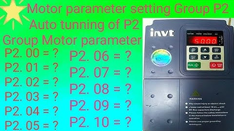 VFD inverter Setting/ INVT Vfd Parameter in Urdu Hindi
