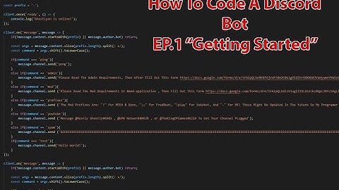 How To Make A Discord Bot | EP. 1 "Getting Started"