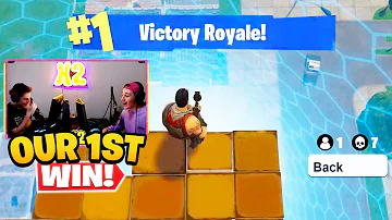 Reacting To OUR FIRST FORTNITE WIN!