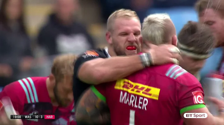 England teammates James Haskell and Joe Marler scr...