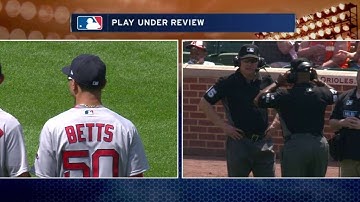 BOS@BAL: Betts makes a nice catch on overturned call