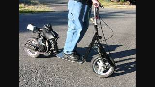 Homemade scooter custom Dio-Ped with suspension slow motion